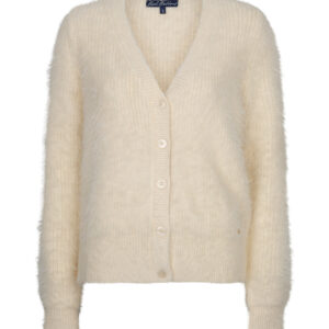 Red Button Cardigan fuzzy, Offwhite