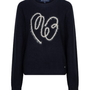 Red Button Sweater ribbon logo, Donker blauw / Indigo / Navy